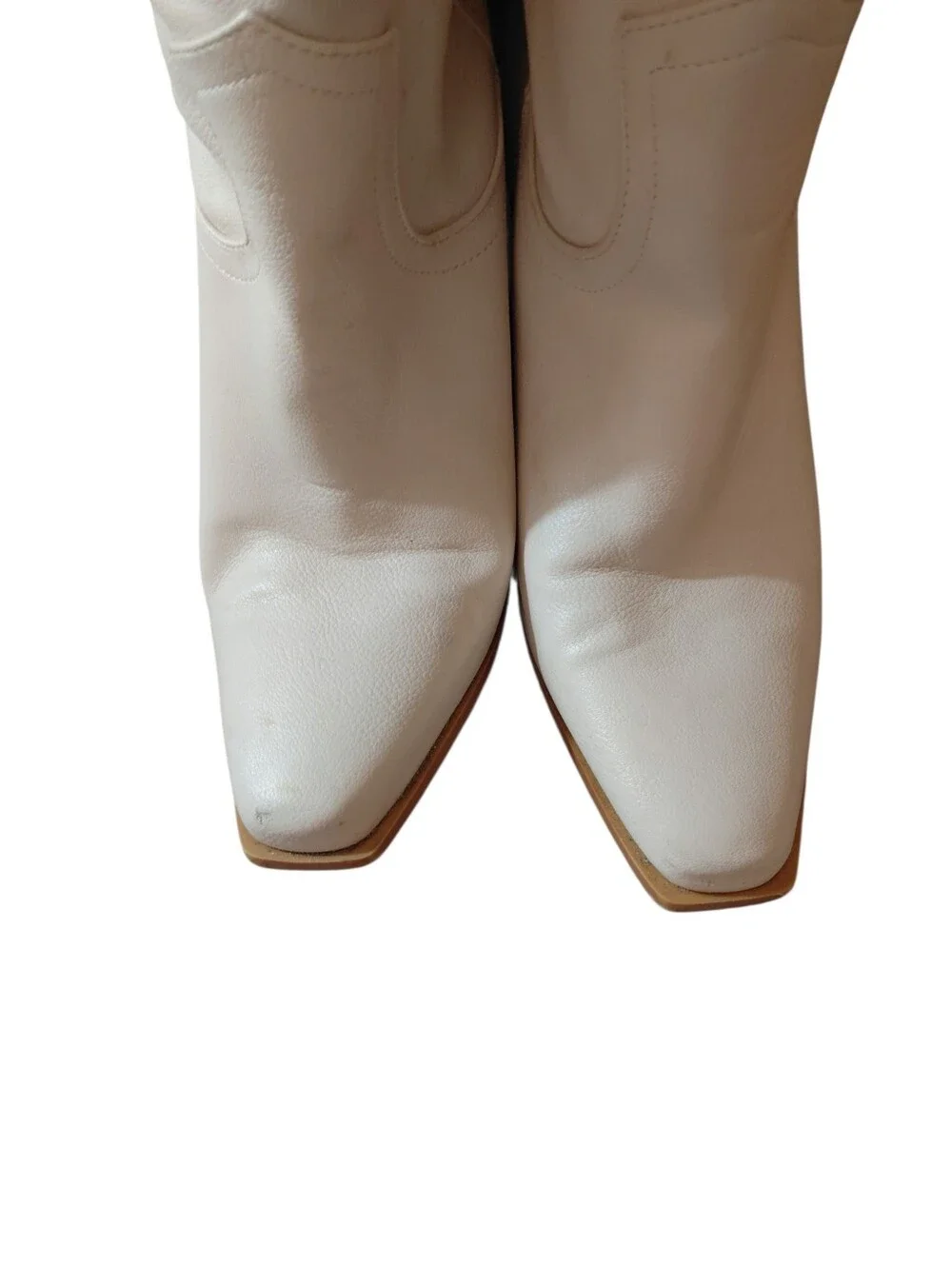Bellini Cream Knee High Western Block Heel Boots Size 7 Cowgirl Boots